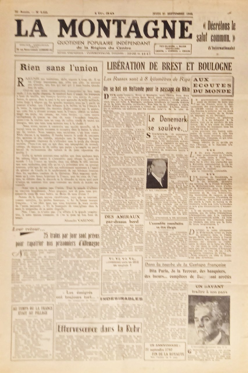 Quotidien - La Montagne N. 8552 - 1944 Libération de … | Immagine principale