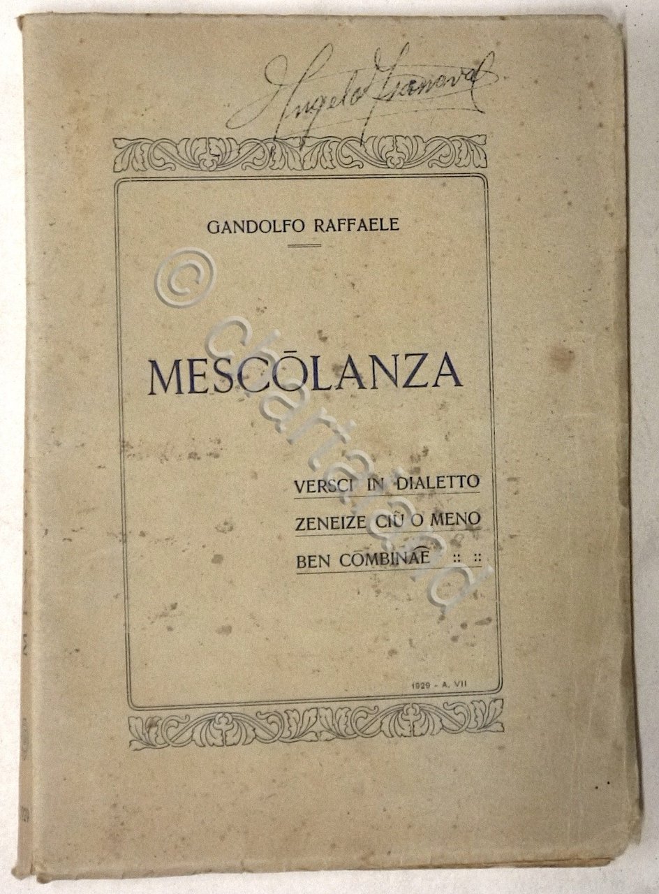 R. Gandolfo - Mescolanza - Versi in dialetto genovese - … | Immagine principale