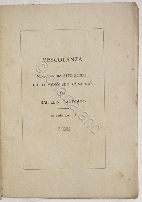 R. Gandolfo - Mescolanza - Versi in dialetto genovese - … | Immagine Gallery 2