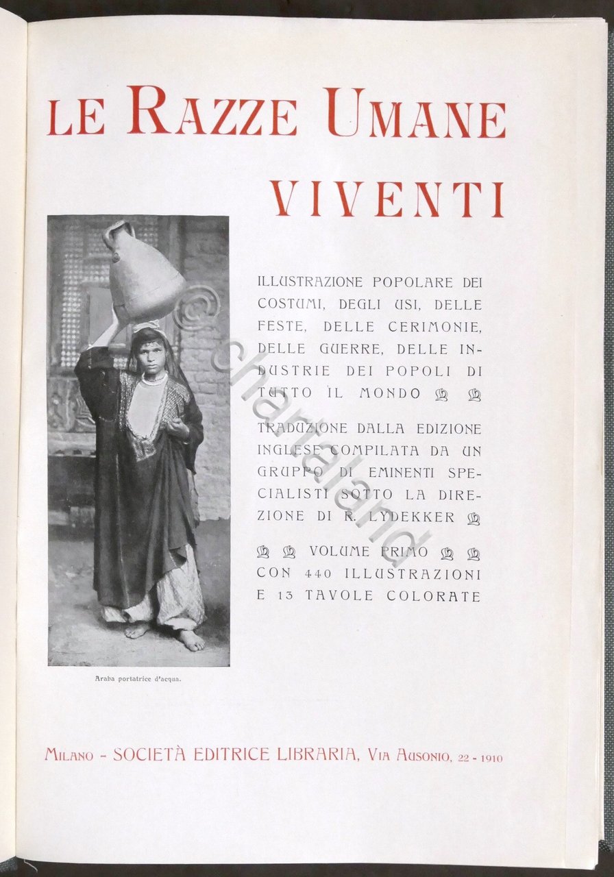 R. Lydekker - Le razze umane viventi - Opera completa …