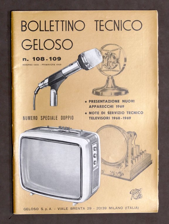 Radiotecnica - Bollettino Tecnico Geloso n. 108 - 109 del 1969