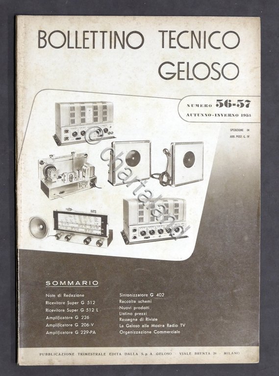 Radiotecnica - Bollettino Tecnico Geloso n. 56 - 57 del …