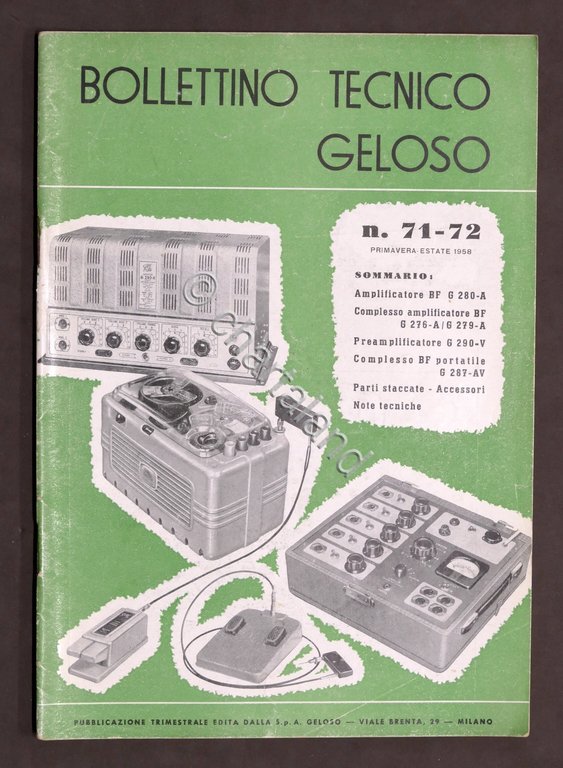 Radiotecnica - Bollettino Tecnico Geloso n. 71 - 72 del …