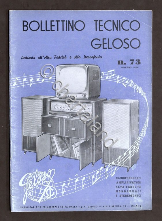 Radiotecnica - Bollettino Tecnico Geloso n. 73 - 1958