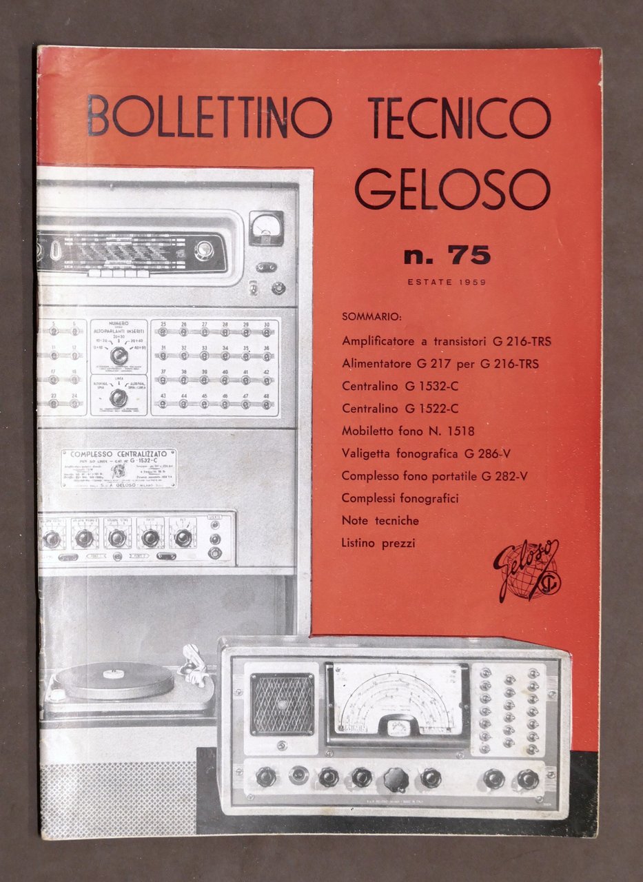 Radiotecnica - Bollettino Tecnico Geloso n. 75 - 1959