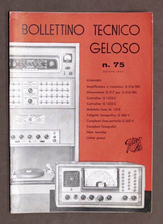 Radiotecnica - Bollettino Tecnico Geloso n. 75 - 1959