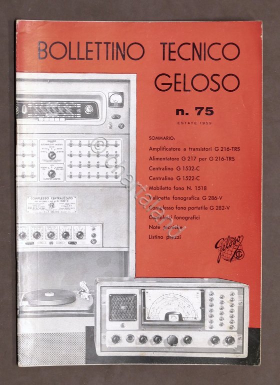 Radiotecnica - Bollettino Tecnico Geloso n. 75 - 1959