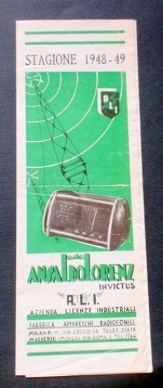 Radiotecnica - Brochure Radio - Radio Ansaldolorenz - Stagione 1948-49