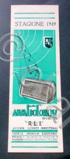 Radiotecnica - Brochure Radio - Radio Ansaldolorenz - Stagione 1949