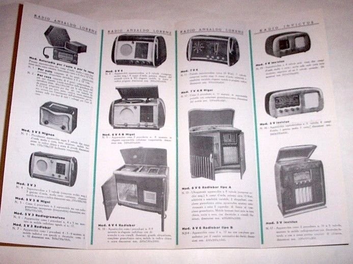 Radiotecnica - Brochure Radio Ansaldo lorenz - Stagione 1949