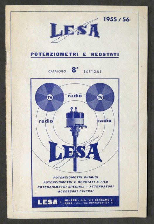 Radiotecnica - Catalogo LESA - Potenziometri e Reostati - 1955 / 1956