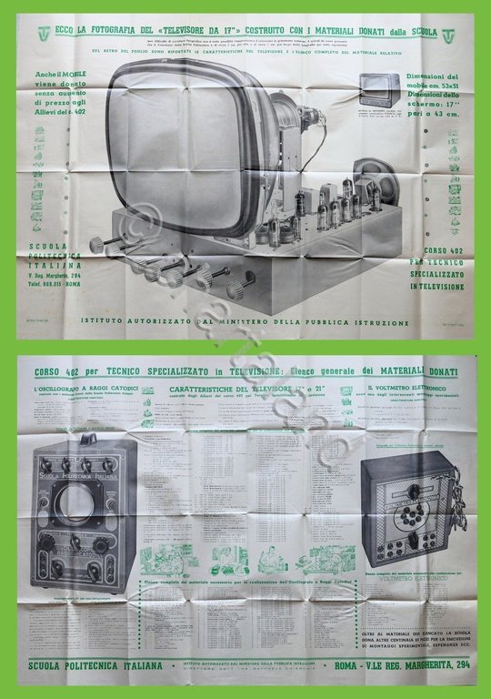 Radiotecnica - Corso 402 - Manifesto apparecchi realizzati con materiali …