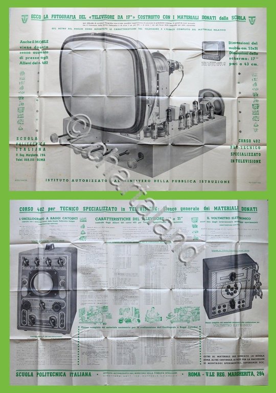 Radiotecnica - Corso 402 - Manifesto apparecchi realizzati con materiali …