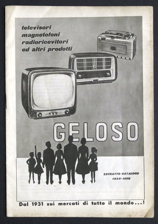 Radiotecnica - Geloso - Estratto Catalogo 1958 - 1959 - Televisori magnetofoni