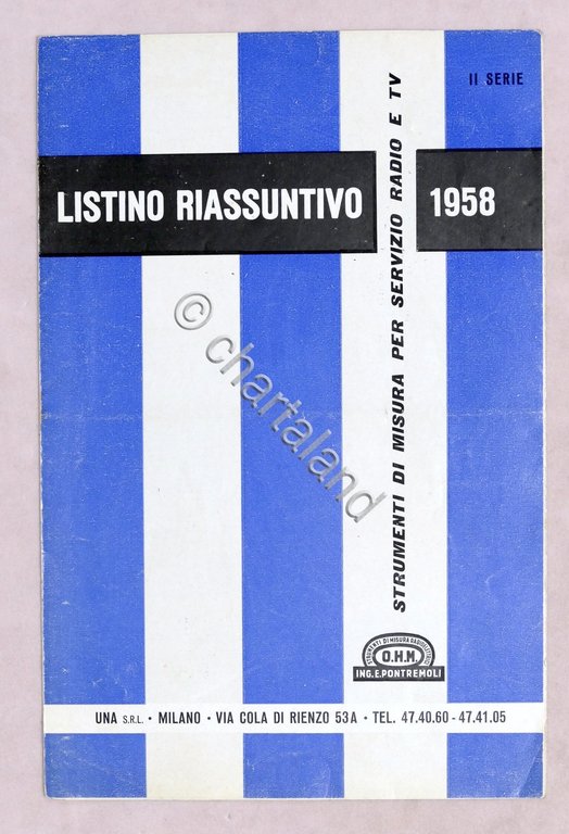 Radiotecnica - O.H.M. Listino illustrato 1958 - Strumenti misura per …