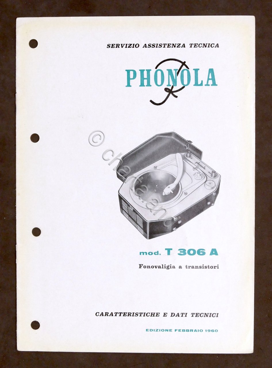 Radiotecnica - Phonola - Caratteristiche e dati - Fonovaligia T …