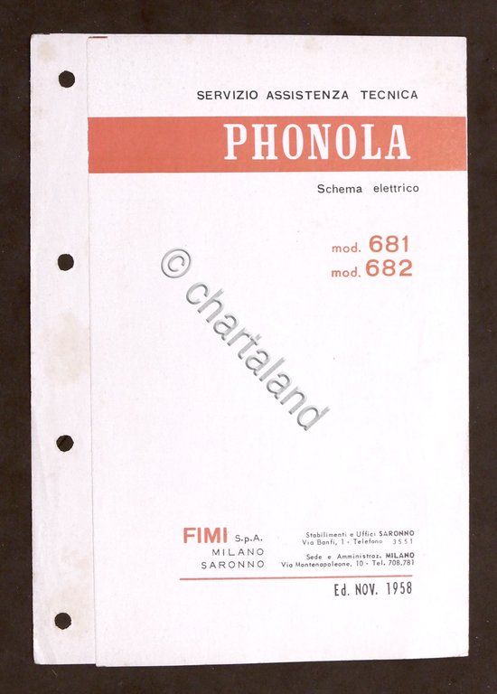 Radiotecnica - Phonola - Schema elettrico mod. 681 - mod. …