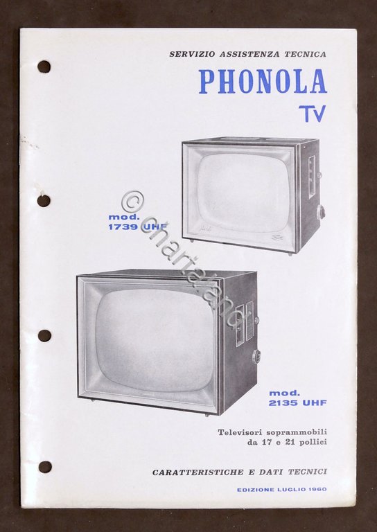 Radiotecnica - Phonola Tv - Caratteristiche e dati - mod. … | Immagine Gallery 2