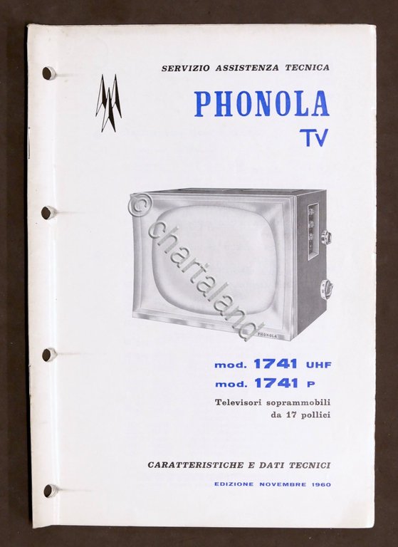 Radiotecnica - Phonola Tv - Caratteristiche e dati - mod. …