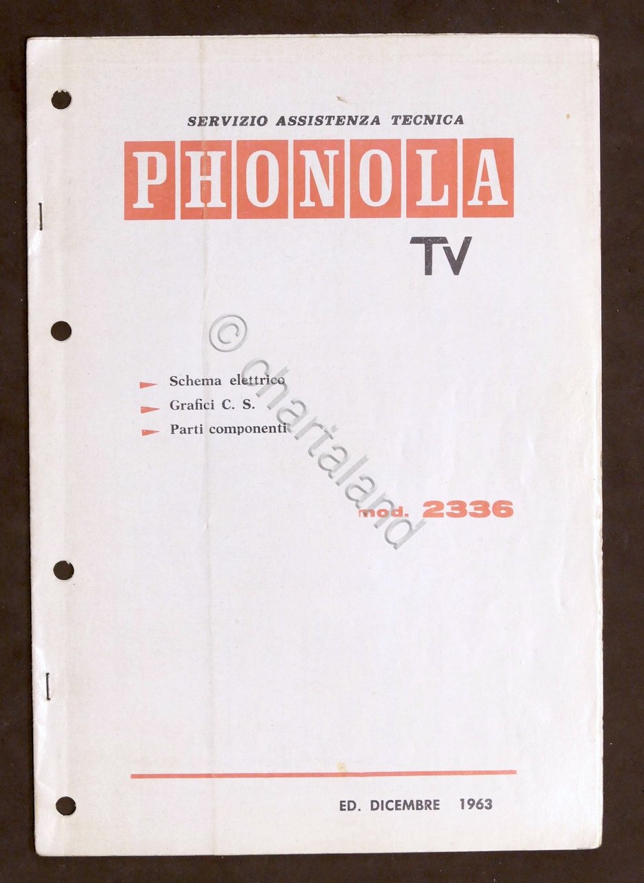 Radiotecnica - Phonola Tv - Schema elettrico - mod. 2336 …