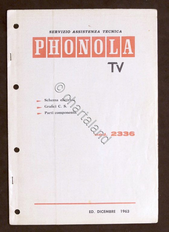 Radiotecnica - Phonola Tv - Schema elettrico - mod. 2336 …