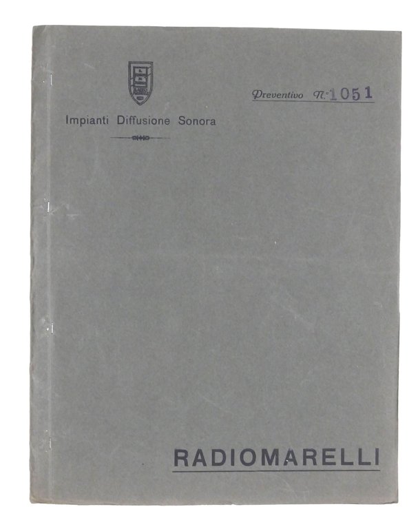 Radiotecnica - Radiomarelli - Impianti Diffusione Sonora - Preventivo anni '30