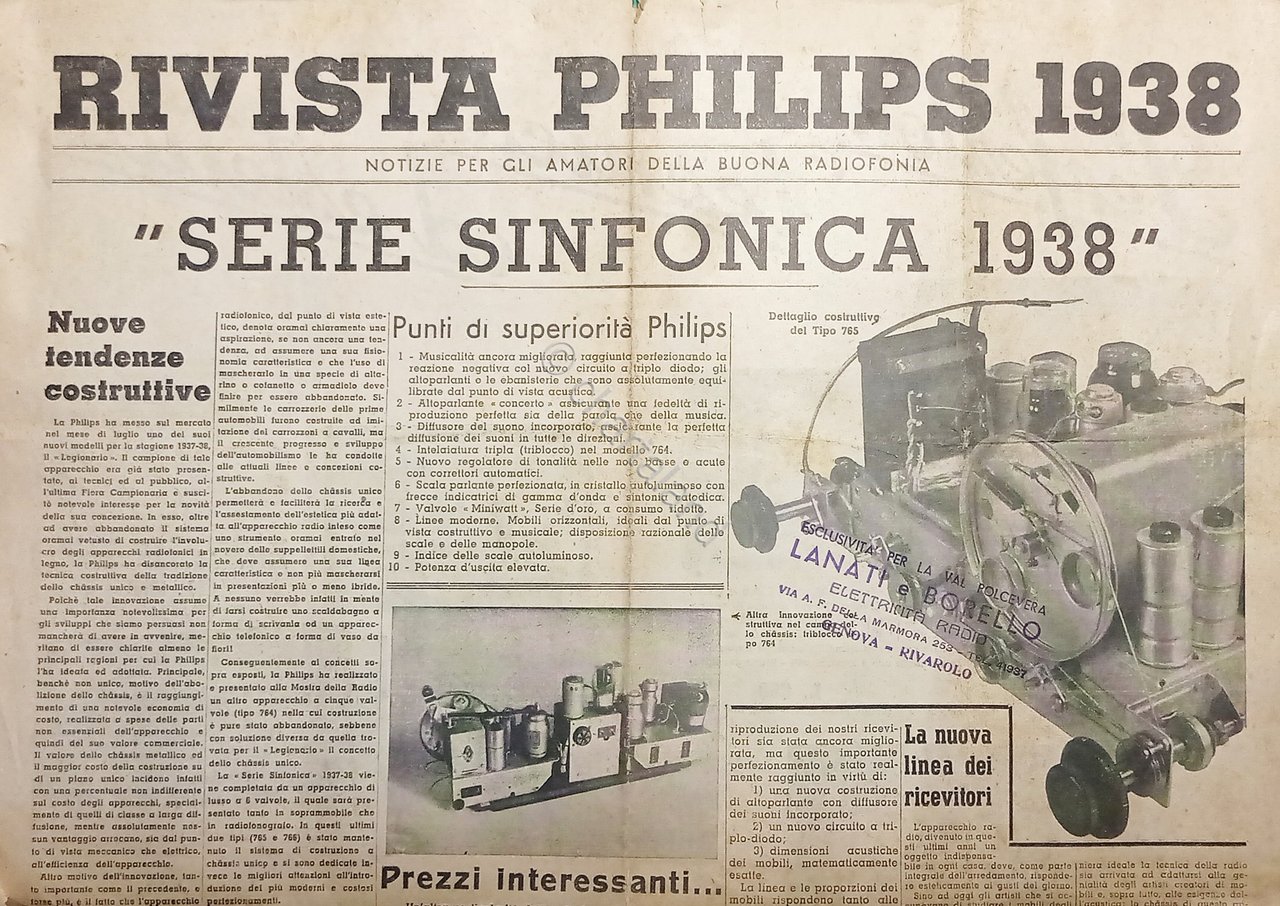 Radiotecnica - Rivista Philips 1938 - Serie Sinfonica 1938