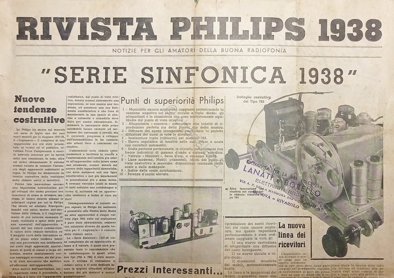 Radiotecnica - Rivista Philips 1938 - Serie Sinfonica 1938