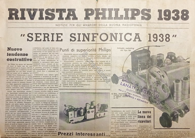 Radiotecnica - Rivista Philips 1938 - Serie Sinfonica 1938