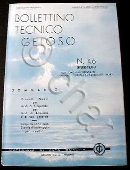 Radiotecnica Bollettino Tecnico Geloso n. 46 - 1950-51