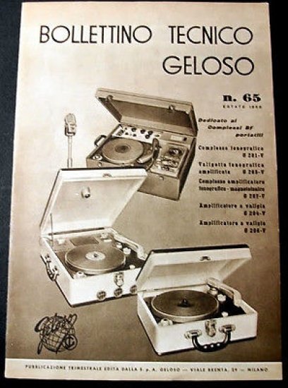 Radiotecnica  Bollettino Tecnico Geloso n. 65 - 1956