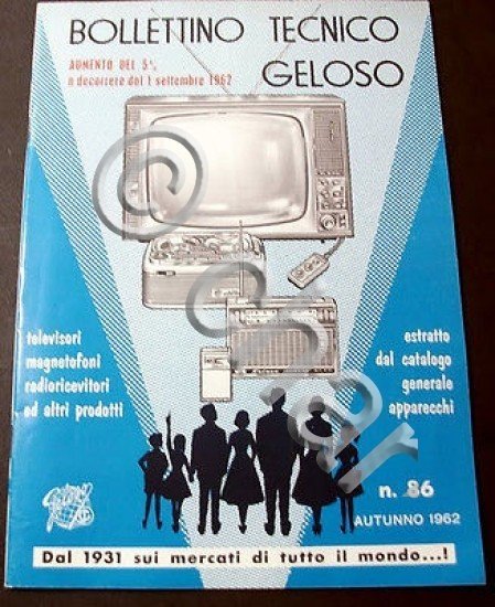 Radiotecnica Bollettino Tecnico Geloso n. 86 - 1962