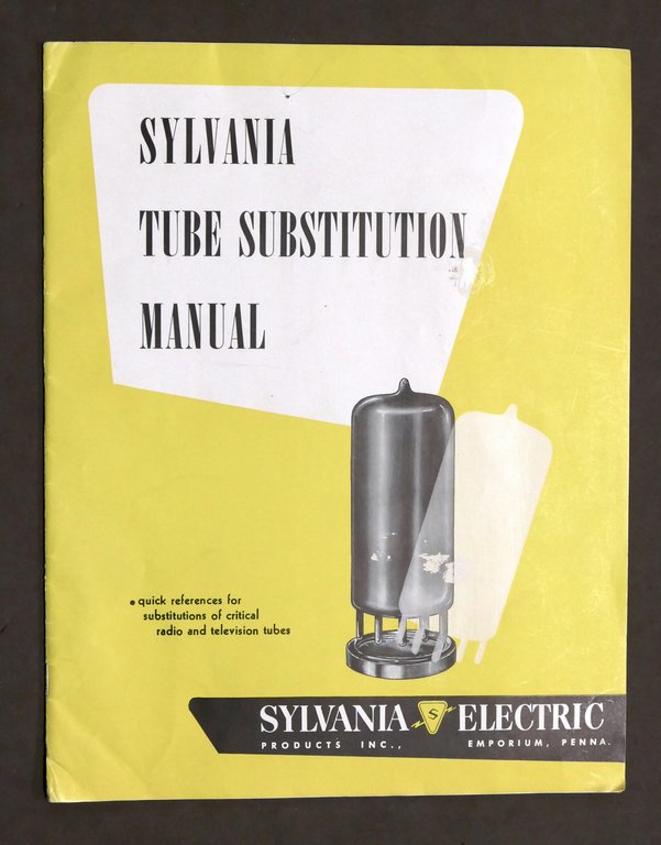 Radiotecnica Manuale Valvole Sylvania Electric tube substitution manual ed. 1951