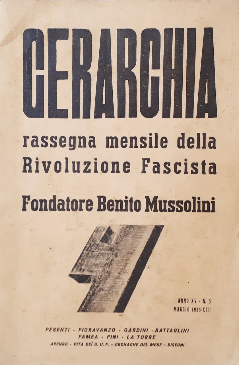 Rassegna mensile della Rivoluzione Fascista - Gerarchia N. 5 - …