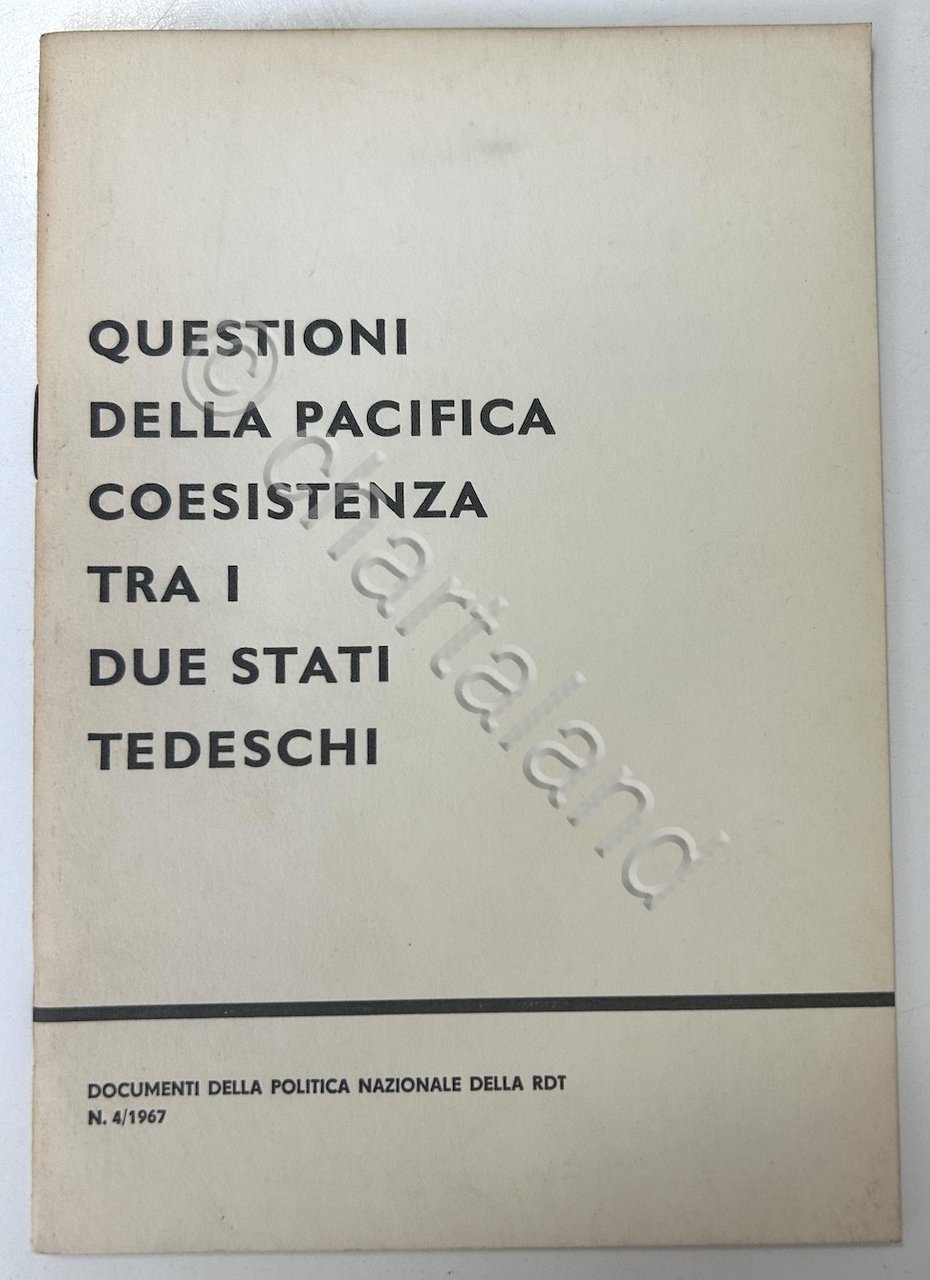 RDT - Questioni della pacifica coesistenza tra i due stati … | Immagine principale