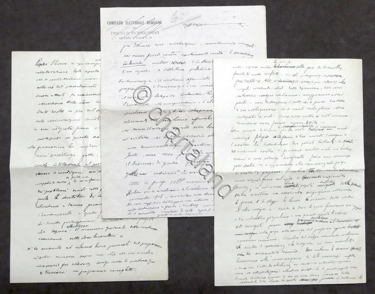 Reggio Emilia Discorsi elettorali manoscritti Fascio Avanguardia Reggiano - RARO