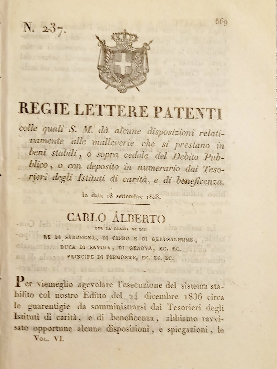 Regie Lette Patenti - Dà disposizioni relativamente alle malleverie - …