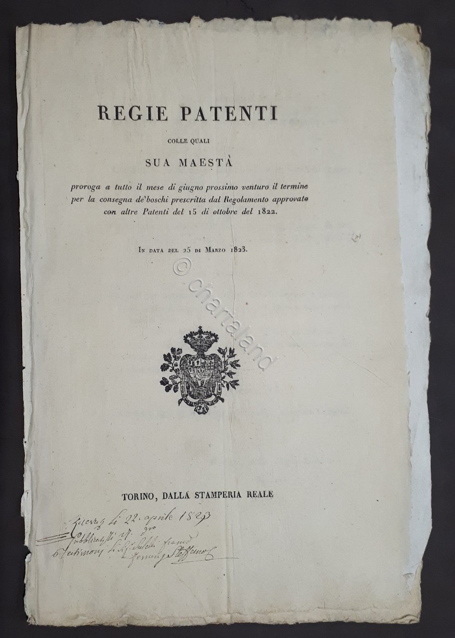 Regie Patenti - S. M. proroga il termine per la …