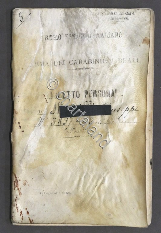 Regio Esercito Italiano Arma dei Carabinieri Libretto personale 1896 - … | Immagine Gallery 2