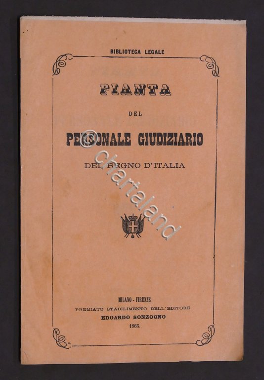 Regno d'Italia - Pianta del Personale Giudiziario - 1865
