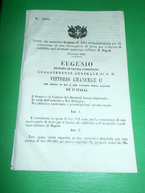 Regno d' Italia Legge per Barca-Porta Arsenale Marittimo Militare di … | Immagine principale