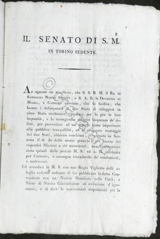 Regno di Sardegna - Manifesto Senatorio arresto e consegna condannati … | Immagine Gallery 2