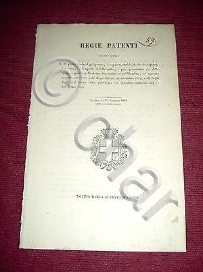Regno di Sardegna Regie Patenti Multe e Pene Pecuniarie Spese …