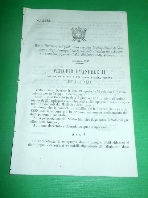 Regno Italia Regio Decreto Competenze Impiegati Civili nel Ministero Guerra … | Immagine principale