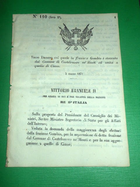 Regno Regio Decreto Frazione Gombio passa da Castelnovo ne' Monti … | Immagine principale
