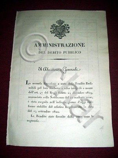 Regno Sardegna Savoia Torino 2^ Estrazione a Sorte delle Rendite … | Immagine Gallery 2