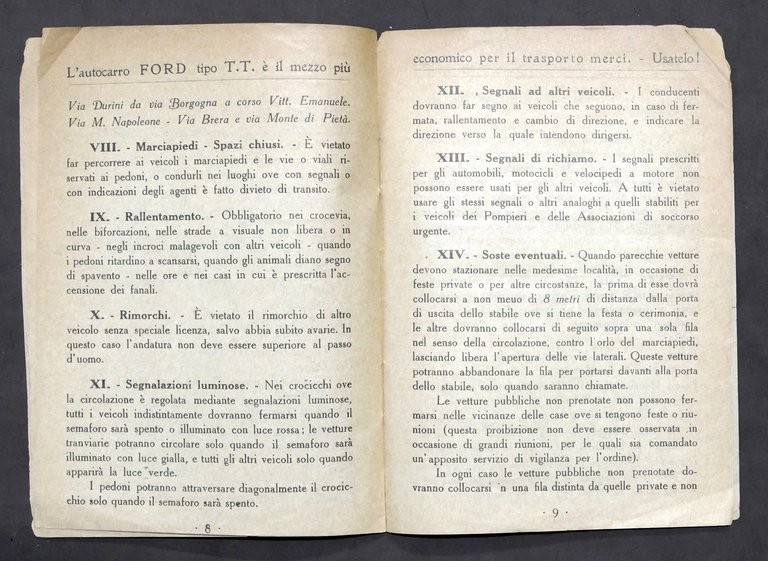 Regolamento Municipale per la Circolazione in Milano - anni '20 | Immagine Gallery 5