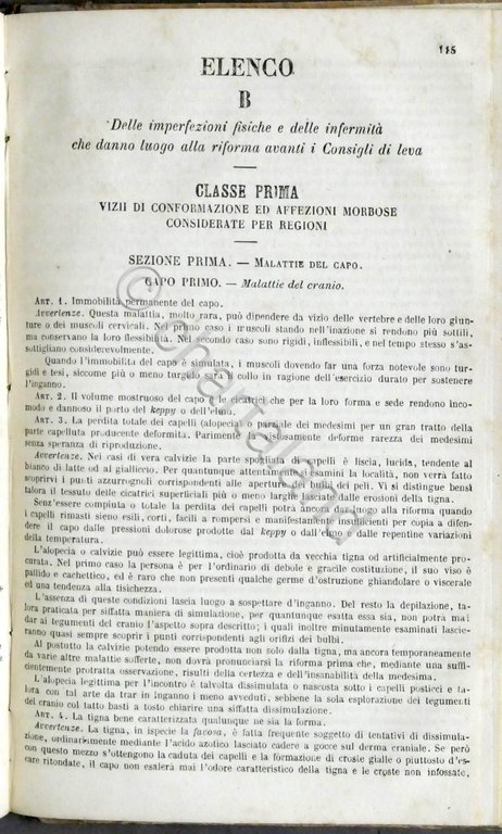 Regolamento per l'esecuzione della legge sul reclutamento dell'esercito - 1855