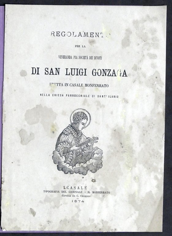 Regolamento per Pia Società Divoti S. Luigi Gonzaga - Casale …