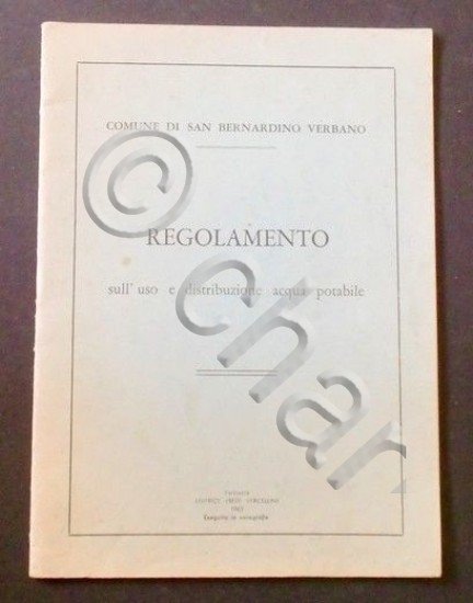 Regolamento uso e distribuzione acqua potabile - S. Bernardino Verbano …